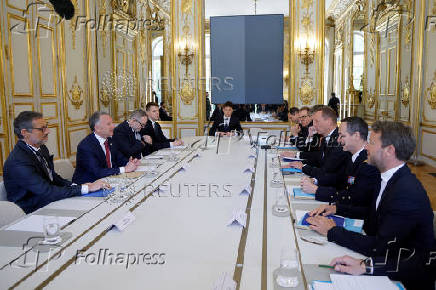 Meeting at the Elysee presidential palace, in Paris