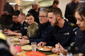 British Prime Minister Keir Starmer visits British aircraft carrier HMS Prince Of Wales
