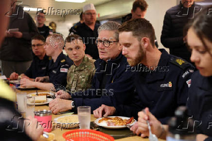 British Prime Minister Keir Starmer visits British aircraft carrier HMS Prince Of Wales