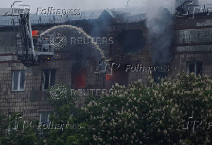 Russian drone and missile strike in Kyiv