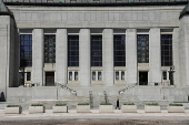 A pedestrian walks outside the Supreme Court of Canada in Ottawa