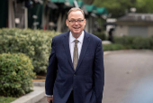 White House economic adviser Hassett walks outside the White House in Washington