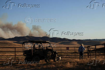 Firefighters tackle the Madre Fire near New Cuyama