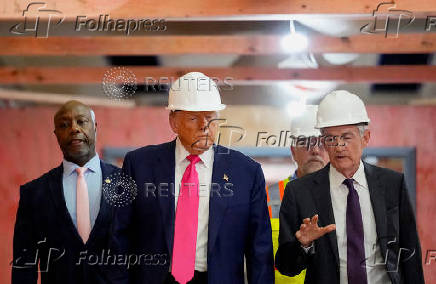 U.S. President Trump tours the Federal Reserve Board building in Washington, D.C.