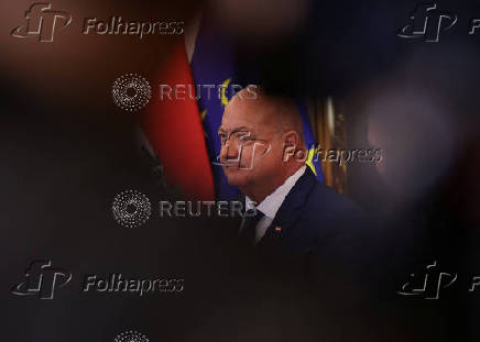 Austrian Chancellor Stocker attends a press conference in Vienna