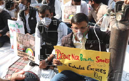 Protest against toxic air pollution in Delhi