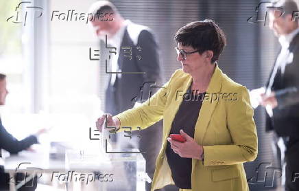 Election of German Chancellor and swearing-in of the cabinet at Bundestag in Berlin