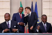 Congolese President Denis Sassou Nguesso visits Elysee Palace in Paris