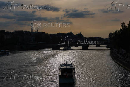 A tourist boat on the River Seine in Paris