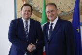 Britain's Minister of State Doughty meets Italian deputy Foreign Minister Cirielli