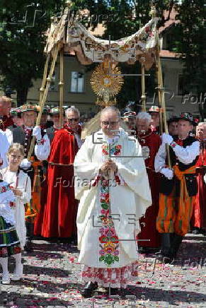 Traditional Corpus Christi procession in Lowicz
