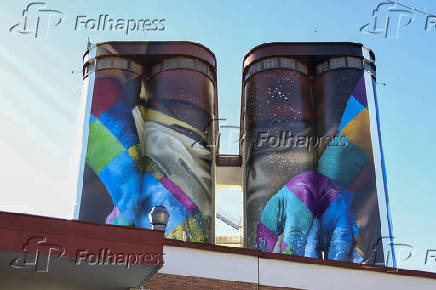 Arte de Eduardo Kobra no Moinho Anaconda