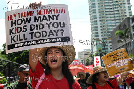 Filipino activists hold protest near U.S. Embassy in Manila