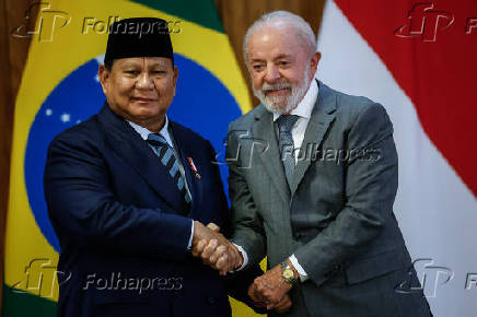 Presidente Luiz Inácio Lula da Silva recebe o presidente da Indonésia, Prabowo Subianto