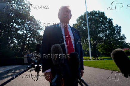 U.S. President Donald Trump departs for Scotland