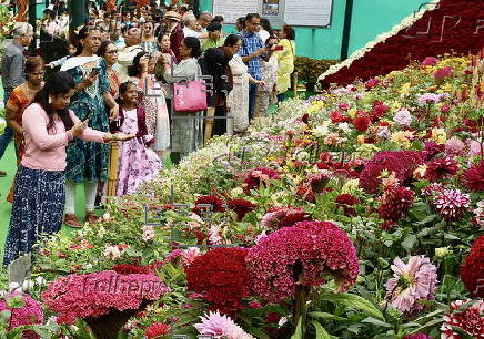 Grand flower show ahead of India's Independence Day celebrations in Bangalore