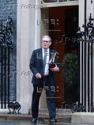 British Prime Minister Keir Starmer leaves for Prime Minister's Questions