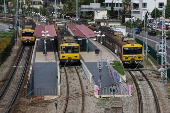 Train workers strike in Lisbon