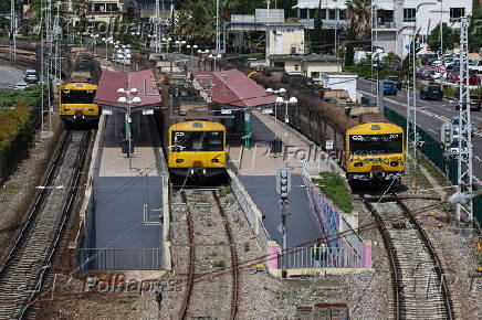 Train workers strike in Lisbon