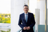 German Minister for Special Tasks and Head of the Federal Chancellery Frei attends an interview with Reuters, in Berlin