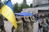 Farewell ceremony for Ukrainian actor, serviceman Maksym Nelipa in Kyiv