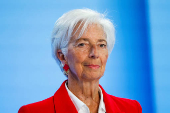European Central Bank President Christine Lagarde addresses the media in Frankfurt