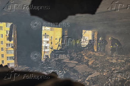 Aftermath of a Russian drone attack in Kharkiv