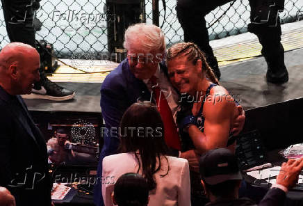 U.S. President Trump attends the UFC 316 event, in Newark