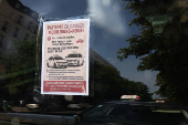 French taxi drivers protest near the Bercy Economy and Finance Ministry Paris