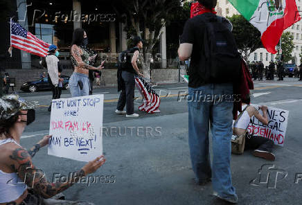 Protests against federal immigration sweeps continue, in Los Angeles