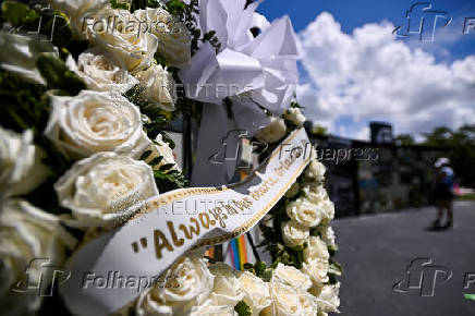 Memorial outside the former Pulse nightclub on the nine-year anniversary of the shooting in Orlando