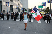 Protest against federal immigration sweeps, in Los Angeles