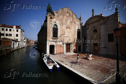 Venice ahead of the expected wedding of Amazon founder Jeff Bezos and Lauren Sanchez