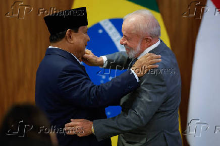 Presidente Luiz Inácio Lula da Silva recebe o presidente da Indonésia, Prabowo Subianto