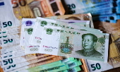 Euro and Yuan banknotes