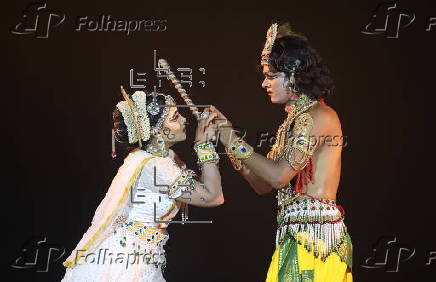 Dance drama in New Delhi prior Hindu festival Janmashtami marking Lord Krishna's birth