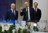 Russian President Vladimir Putin visits the Bauman Moscow State Technical University