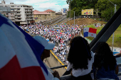 Protest against a security memorandum signed between the Panama's government and U.S., in Panama City