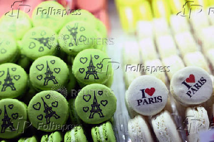 Macaroons in a shop at the Butte Montmartre in Paris