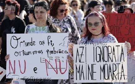 Protest over the killing of a young pregnant woman in Bucharest
