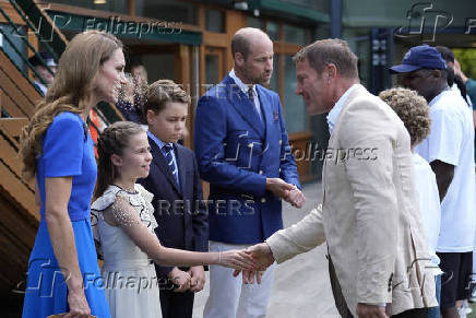 Britain's Prince William and Princess Catherine attend the Wimbledon Tennis Men's finals