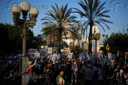 Demonstration against federal immigration enforcement actions in Los Angeles