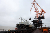 Coking coal is unloaded at Immingham Port