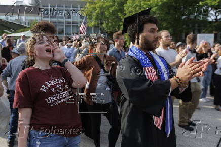 Rally in support of international students at Harvard University
