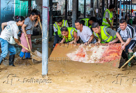 Aftermath of a flood in Congjiang county, Guizhou