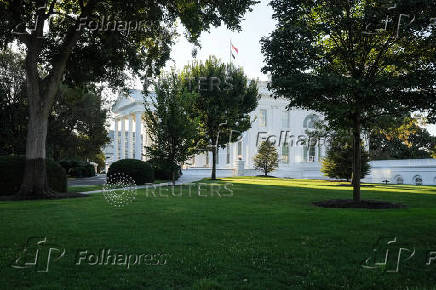 A view shows the White House,  in Washington