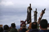 Stations of the Cross performance at medieval village of Ourem