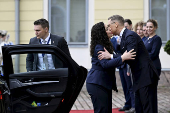Finnish President Alexander Stubb meets with Kosovo's President Vjosa Osmani Sadriu in Helsinki