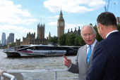 Britain's King Charles visits the Thames Tideway Tunnel Project in London