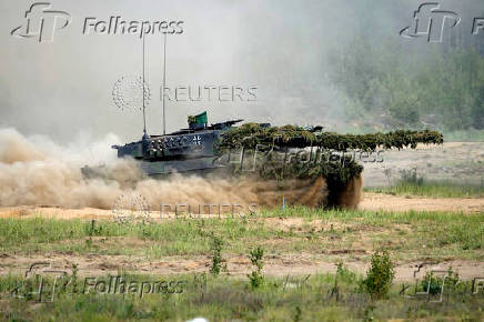 FILE PHOTO: German tank participates in NATO military exercise in Pabrade, Lithuania